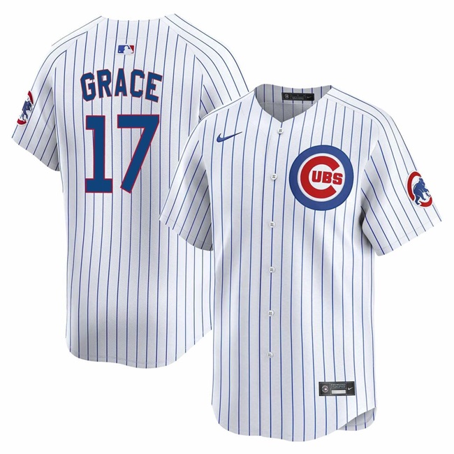 Men's Chicago Cubs #17 Mark Grace White Home Limited Stitched Baseball Jersey Men's Chicago Cubs #17 Mark Grace White Home Limited Stitched Baseball Jersey